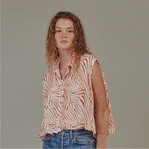 Acacia Kelia Top Zebra Print Sleeveless Top